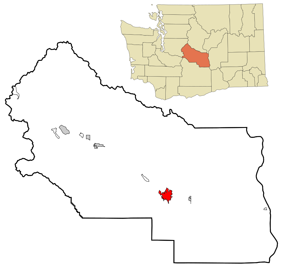Locator map of Ellensburg