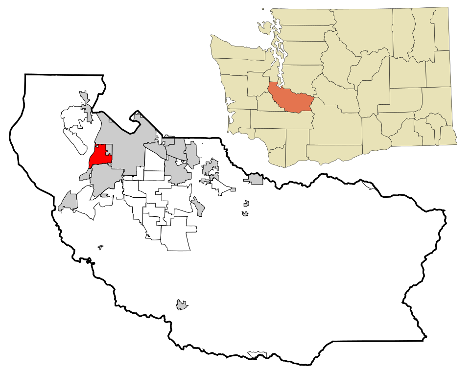 Locator map of University Place