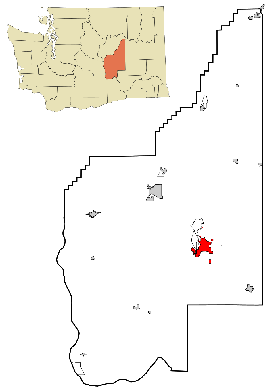 Locator map of Moses Lake