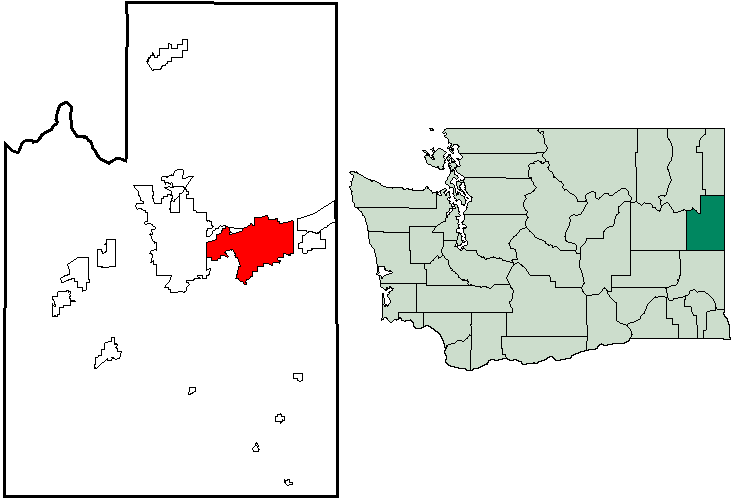 Locator map of Spokane Valley
