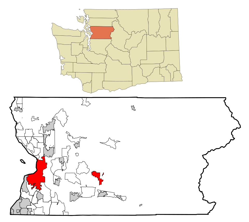 Locator map of Everett