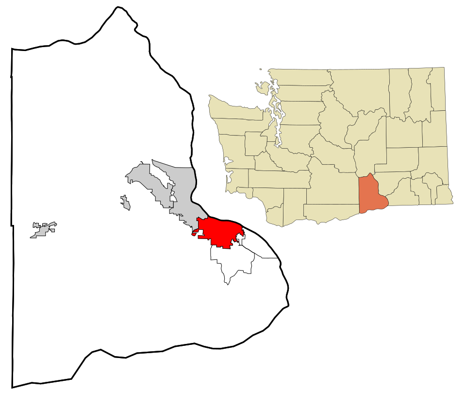 Locator map of Kennewick