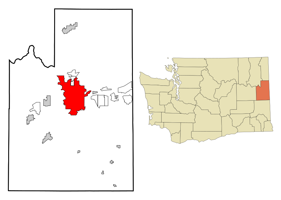 Locator map of Spokane