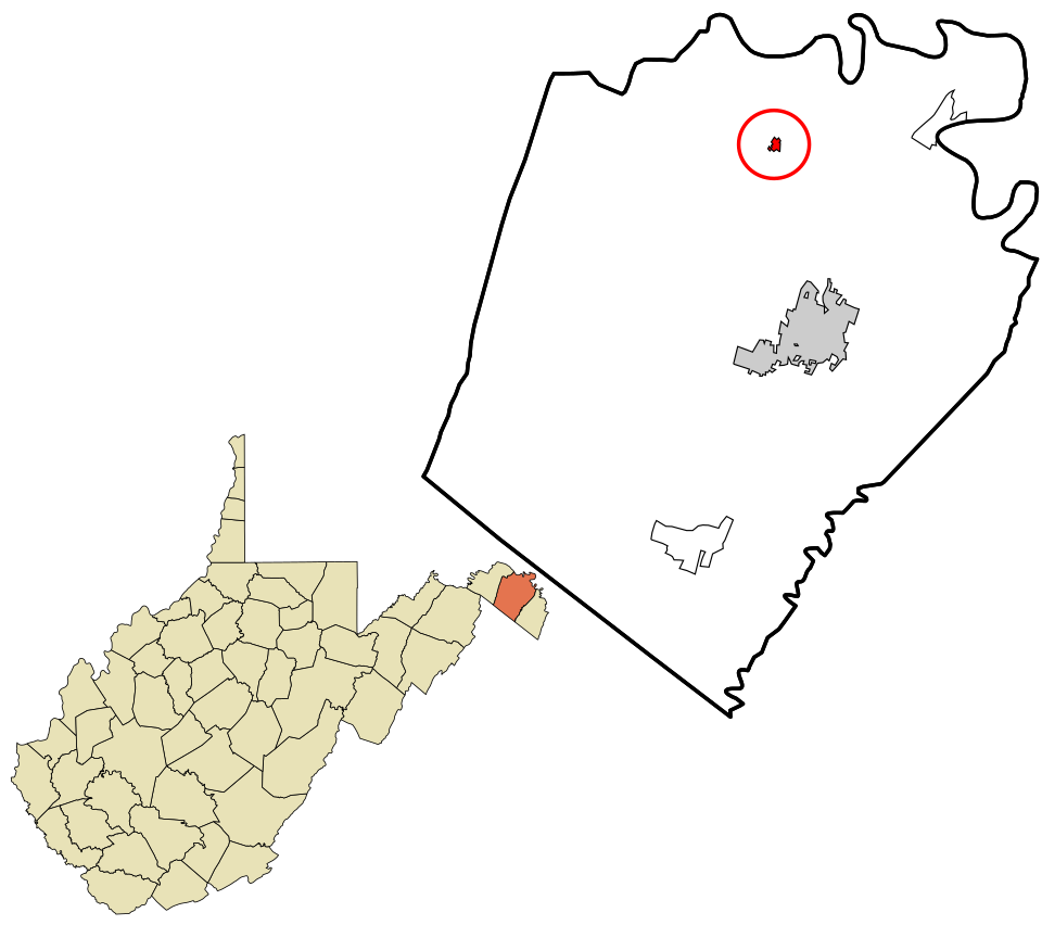 Locator map of Hedgesville