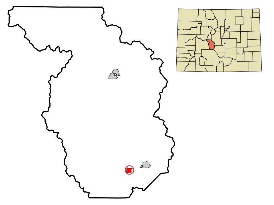 Locator map of Poncha Springs