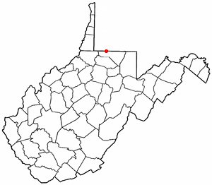 Locator map of Blacksville