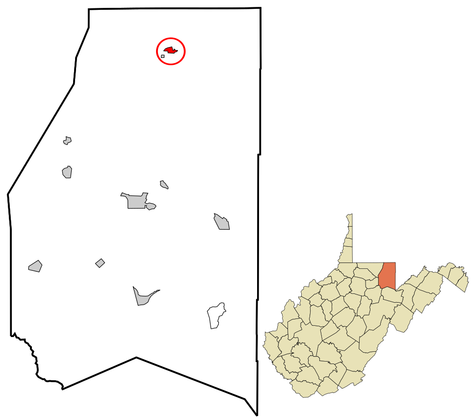 Locator map of Brandonville