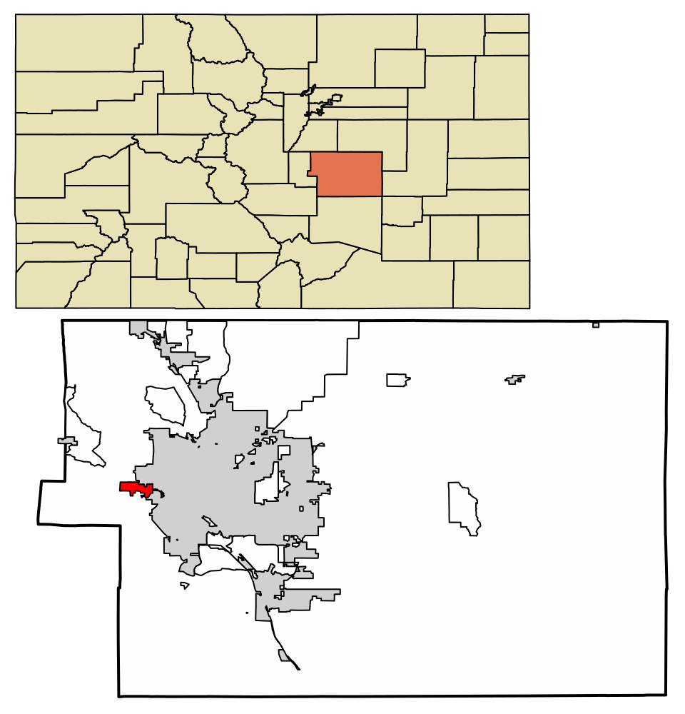 Locator map of Manitou Springs