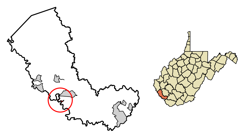 Locator map of Matewan