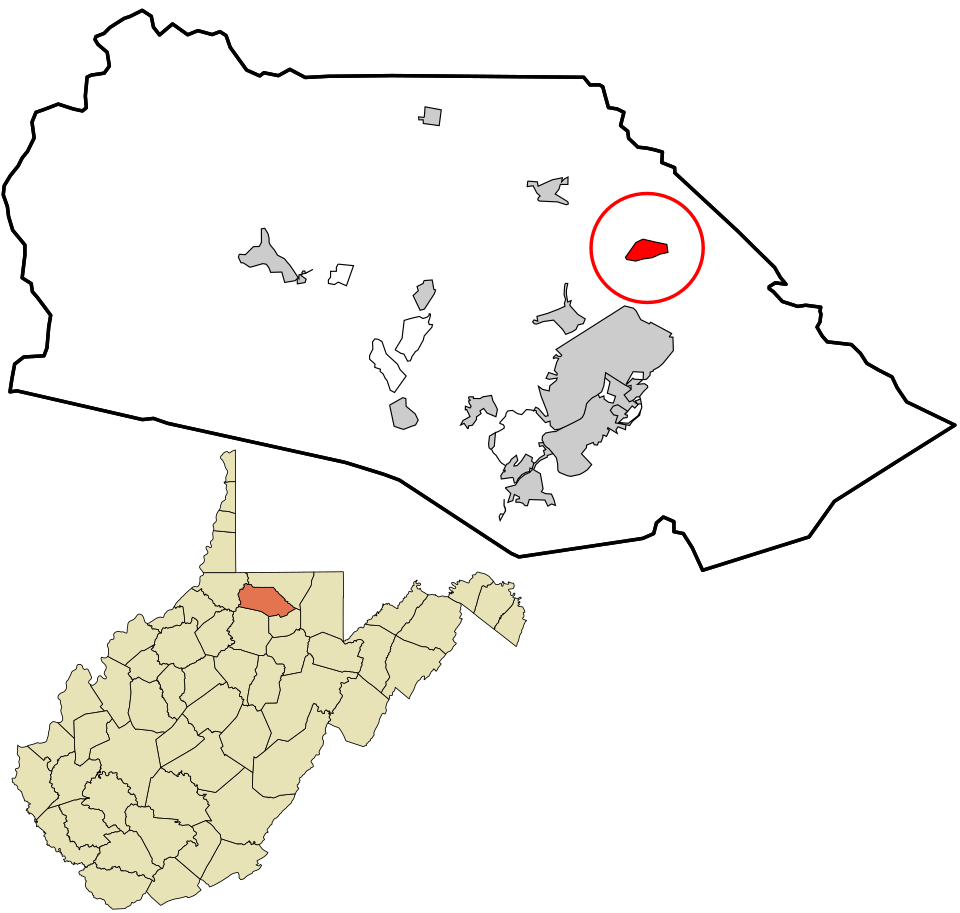 Locator map of Rivesville