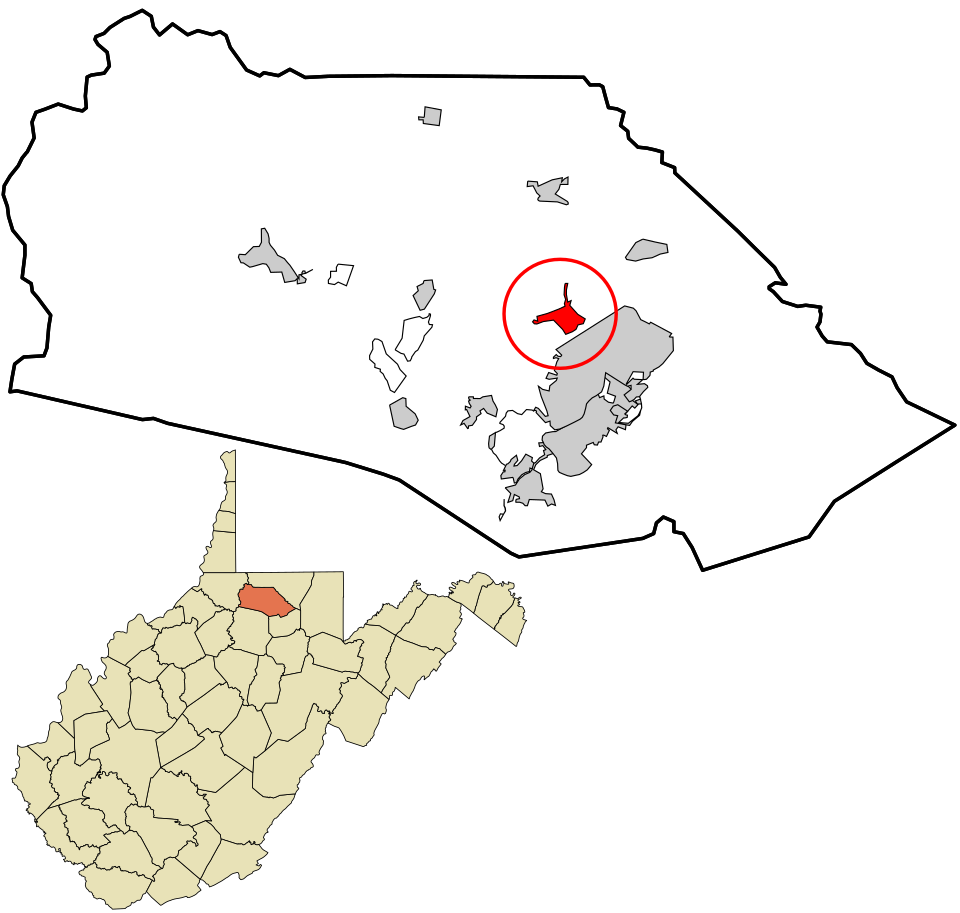 Locator map of Barrackville