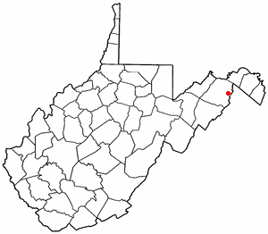 Locator map of Capon Bridge