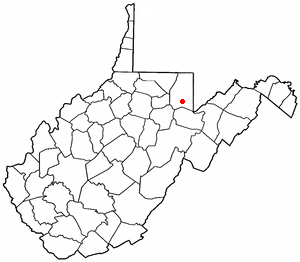 Locator map of Rowlesburg