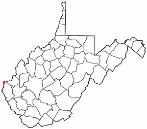 Locator map of Ceredo