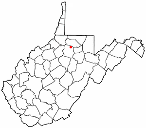 Locator map of Shinnston