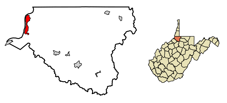 Locator map of New Martinsville