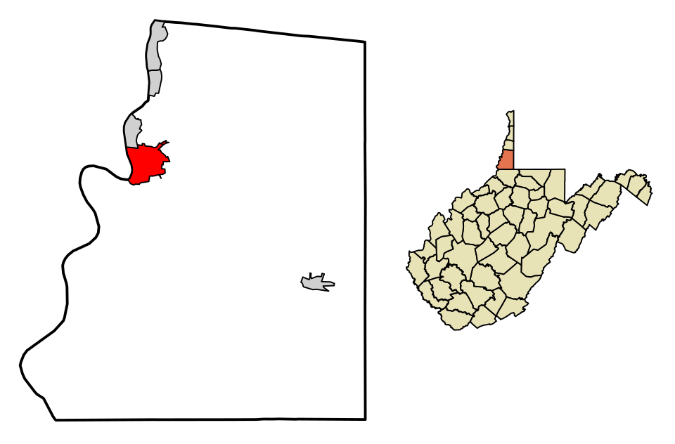 Locator map of Moundsville