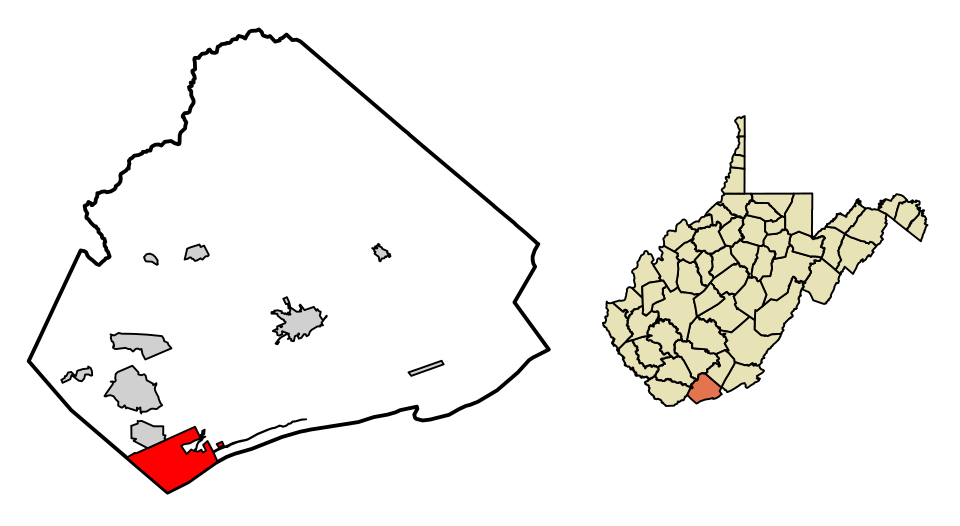Locator map of Bluefield