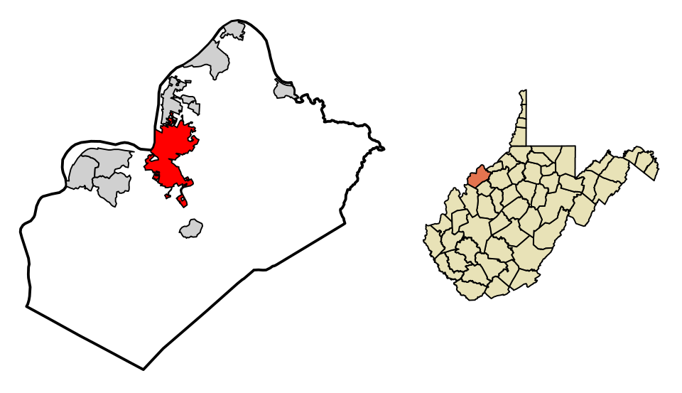 Locator map of Parkersburg