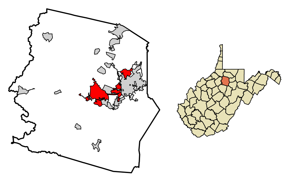 Locator map of Clarksburg
