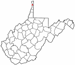 Locator map of Weirton
