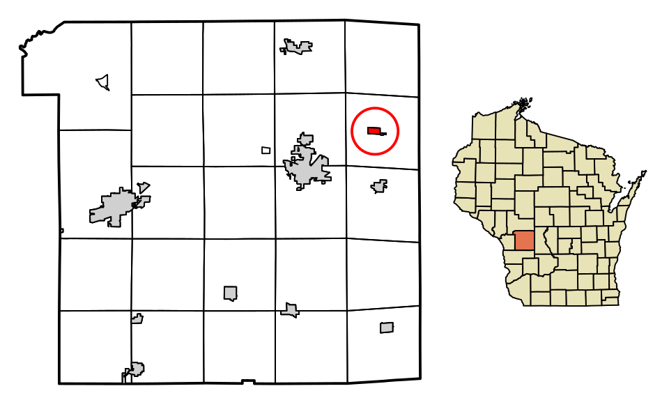 Locator map of Wyeville