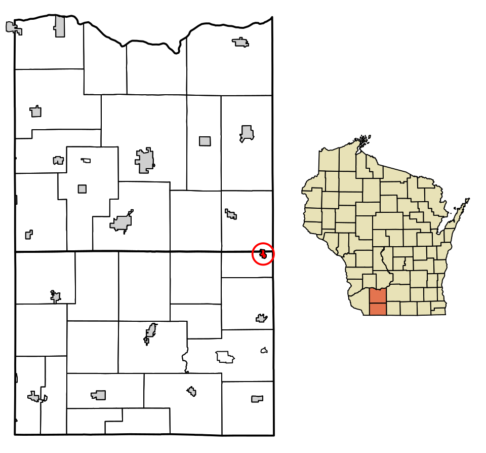 Locator map of Blanchardville