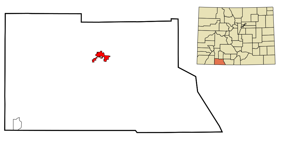 Locator map of Pagosa Springs