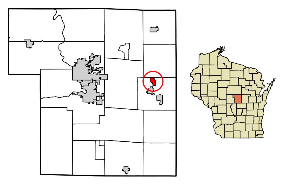 Locator map of Nelsonville