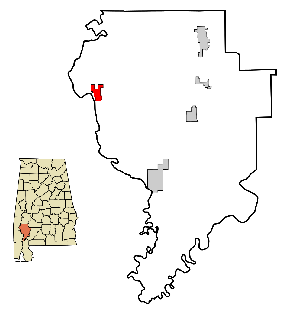 Locator map of Coffeeville