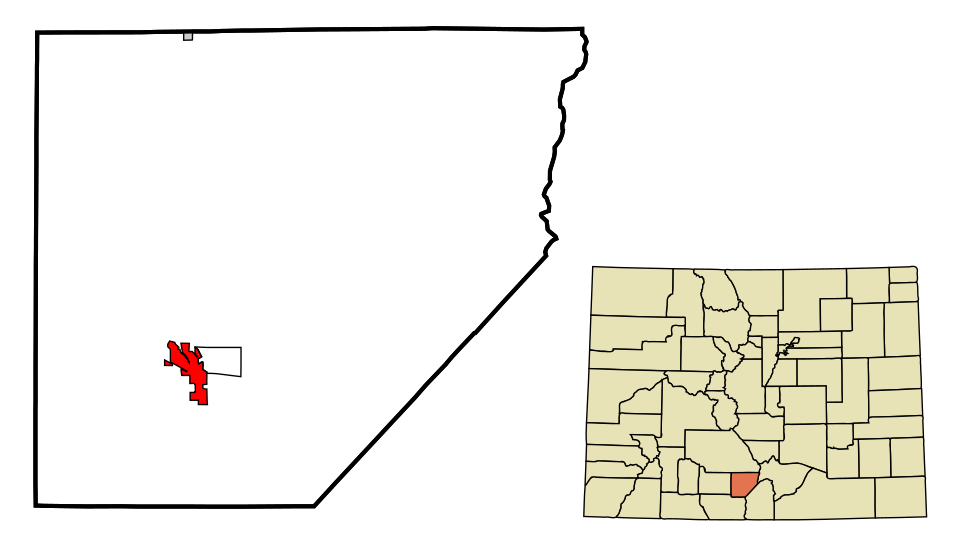 Locator map of Alamosa