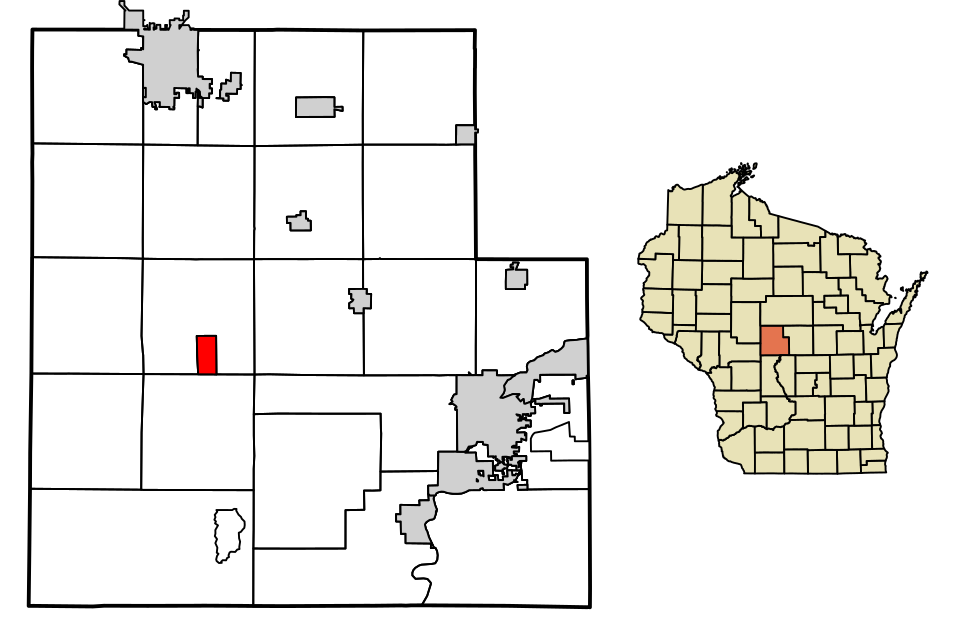 Locator map of Pittsville