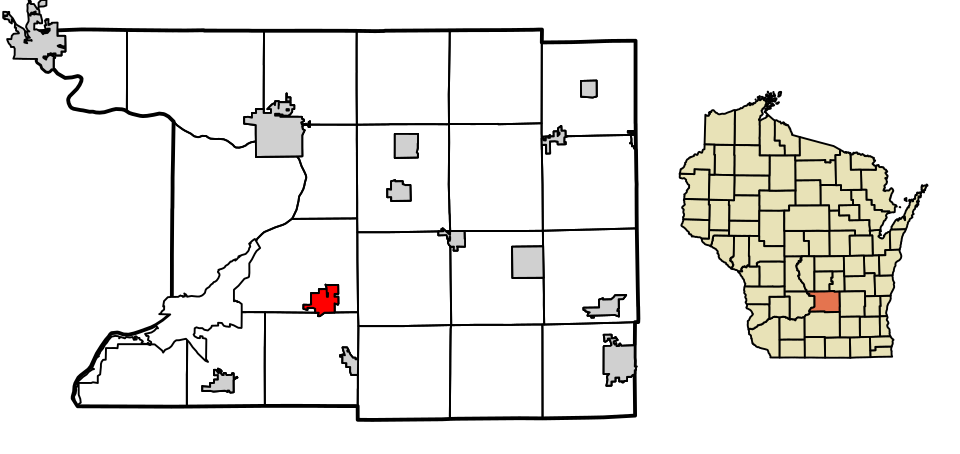 Locator map of Poynette