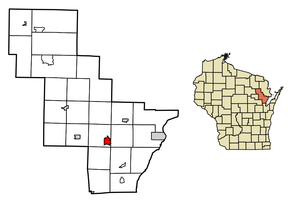 Locator map of Oconto Falls