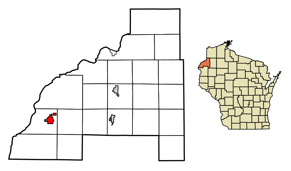 Locator map of Grantsburg