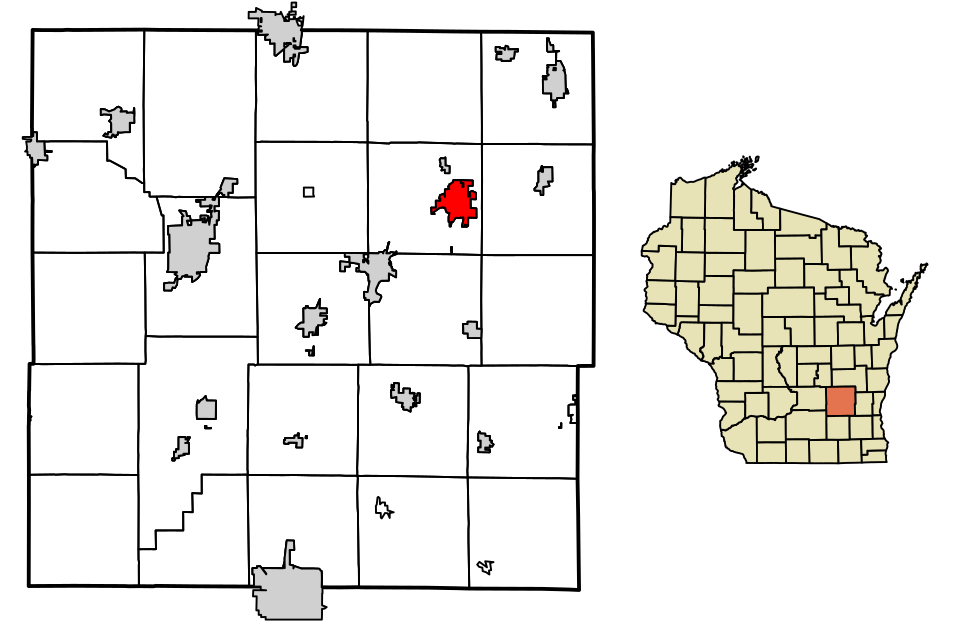 Locator map of Mayville