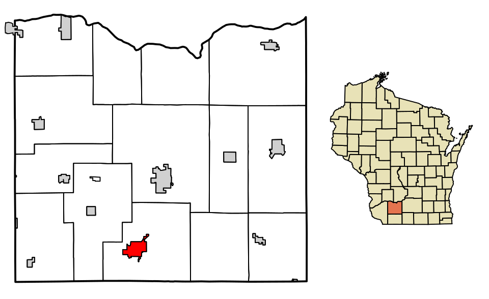 Locator map of Mineral Point