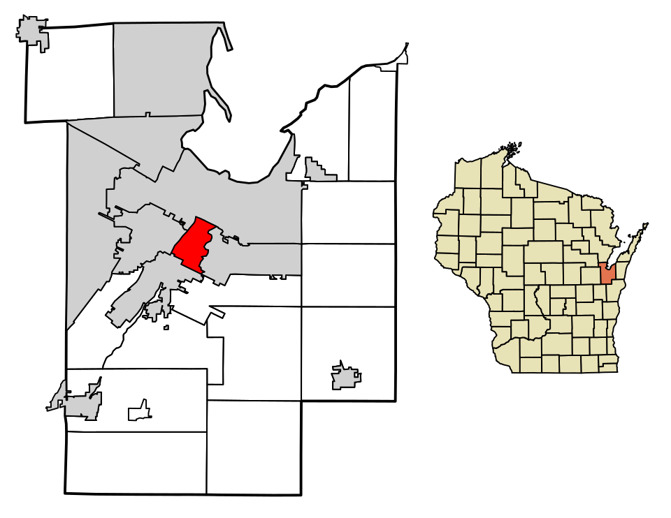 Locator map of Allouez