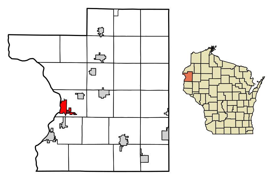 Locator map of St. Croix Falls