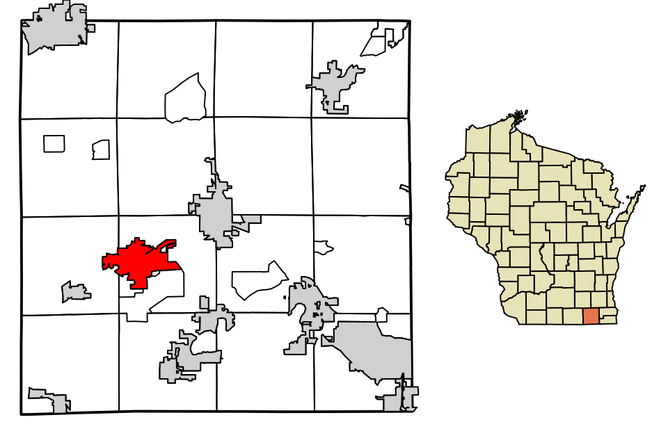 Locator map of Delavan