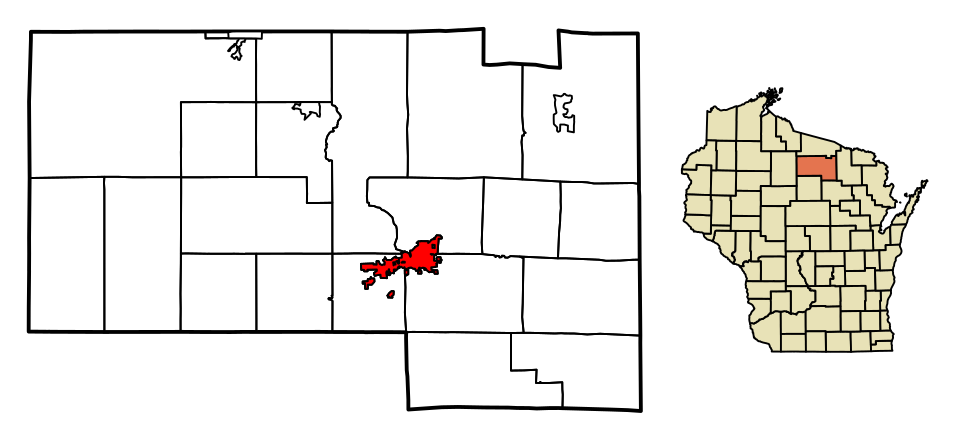 Locator map of Rhinelander