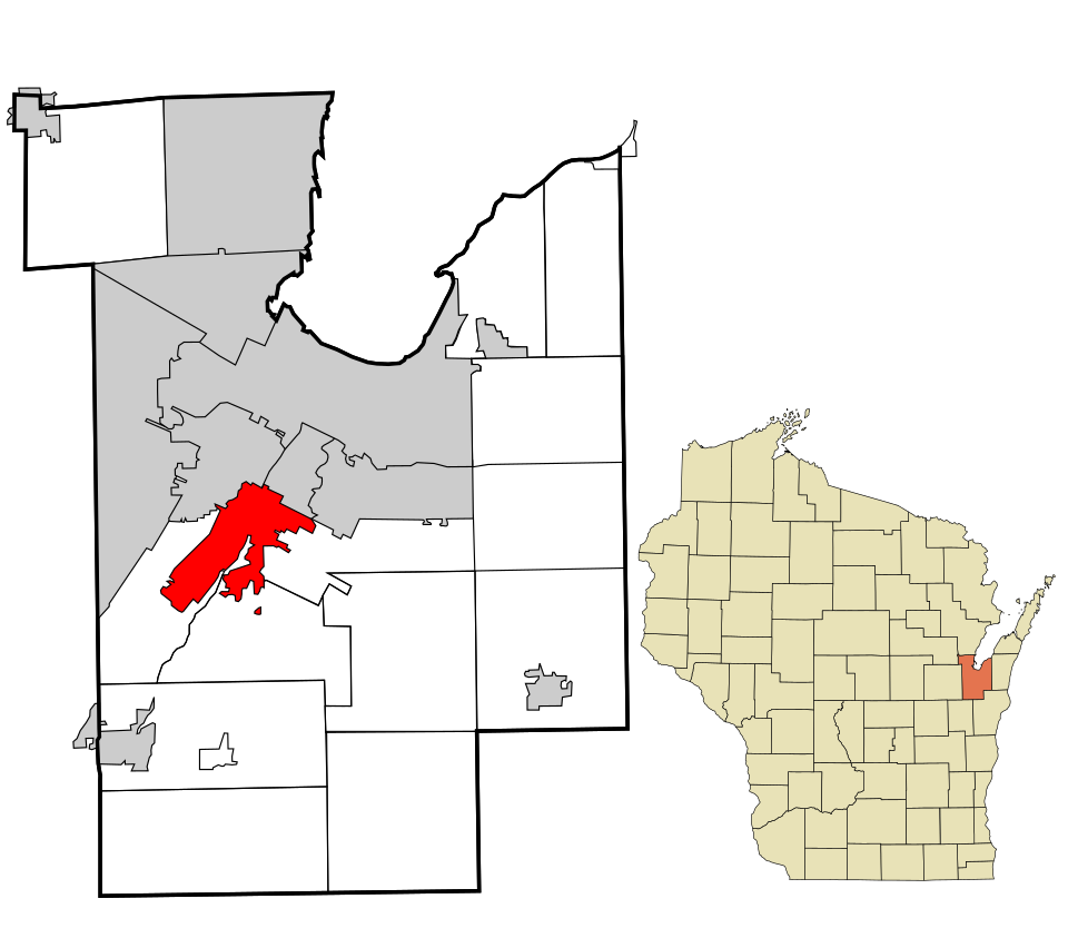 Locator map of De Pere