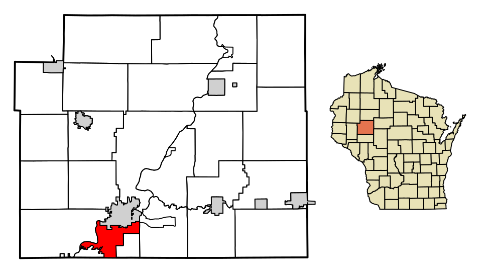 Locator map of Lake Hallie