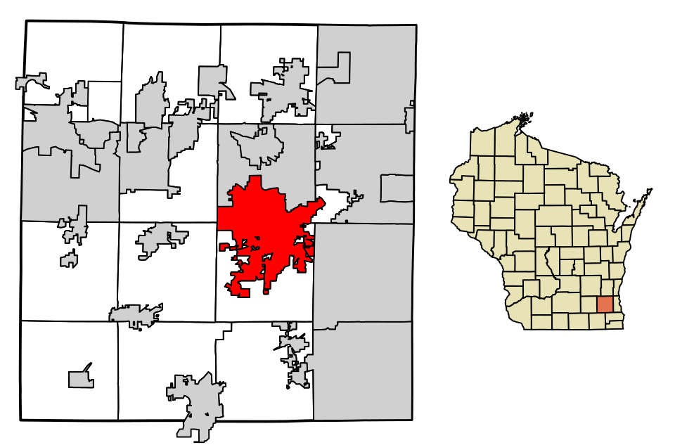 Locator map of Waukesha