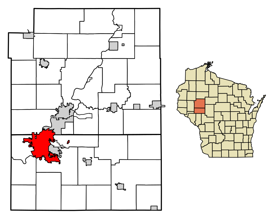 Locator map of Eau Claire