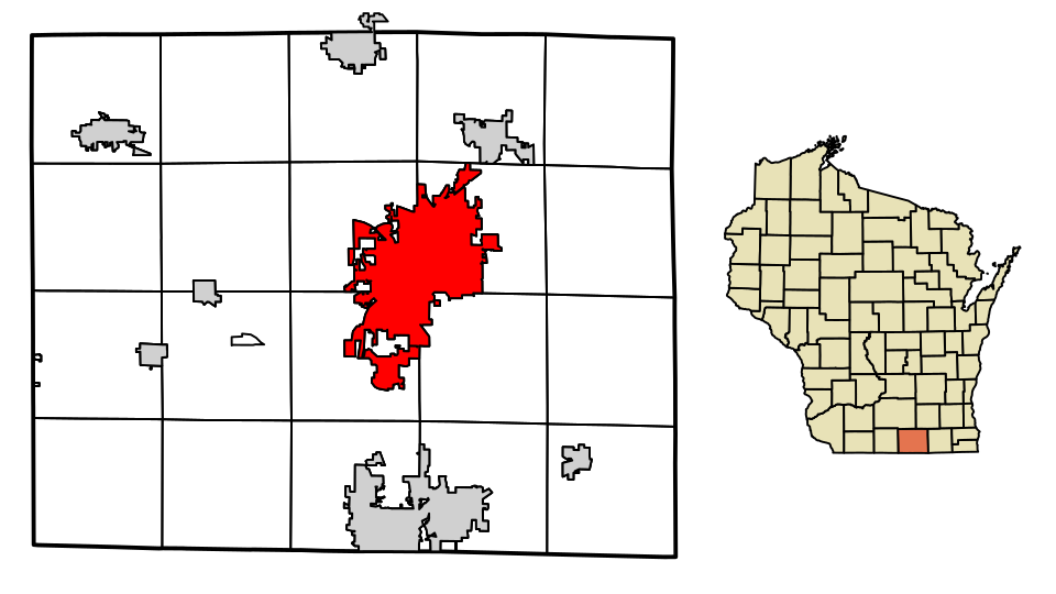 Locator map of Janesville