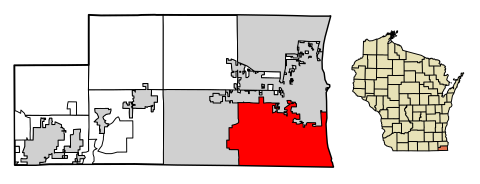 Locator map of Pleasant Prairie