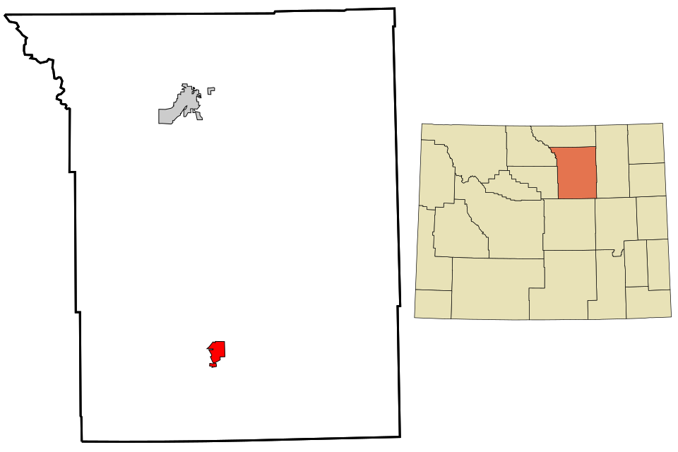 Locator map of Kaycee