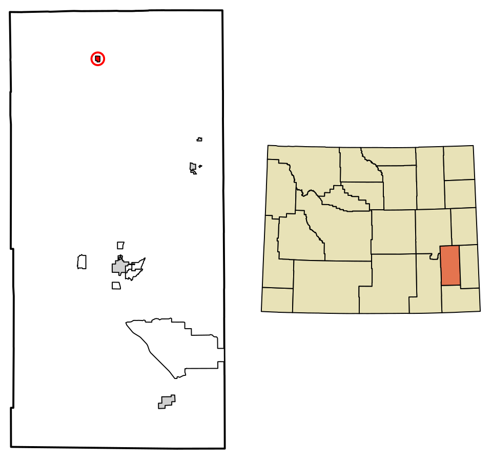 Locator map of Glendo