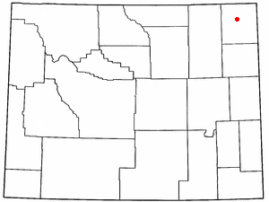 Locator map of Hulett
